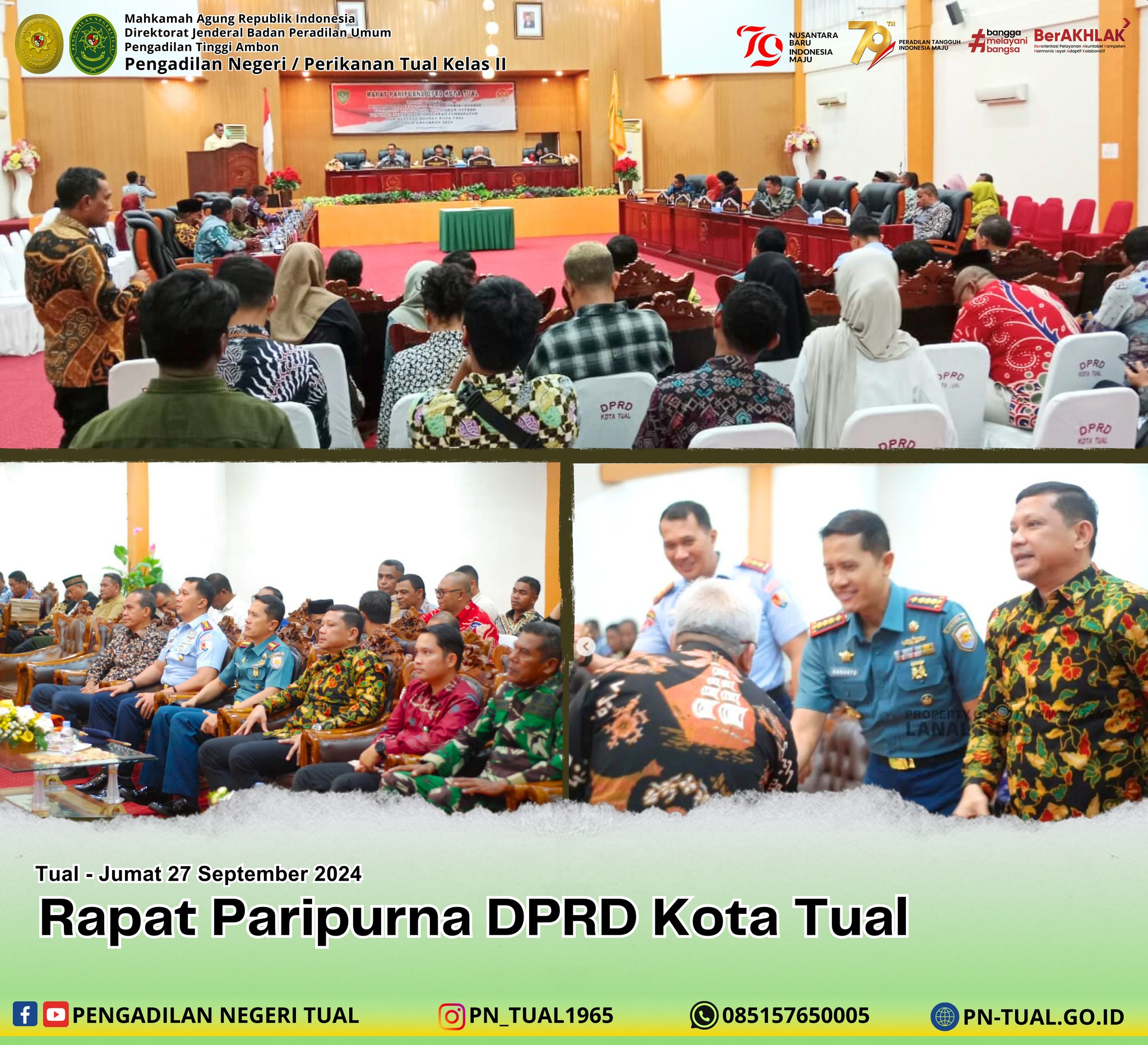 Menghadiri Rapat Paripurna DPRD Kota Tual