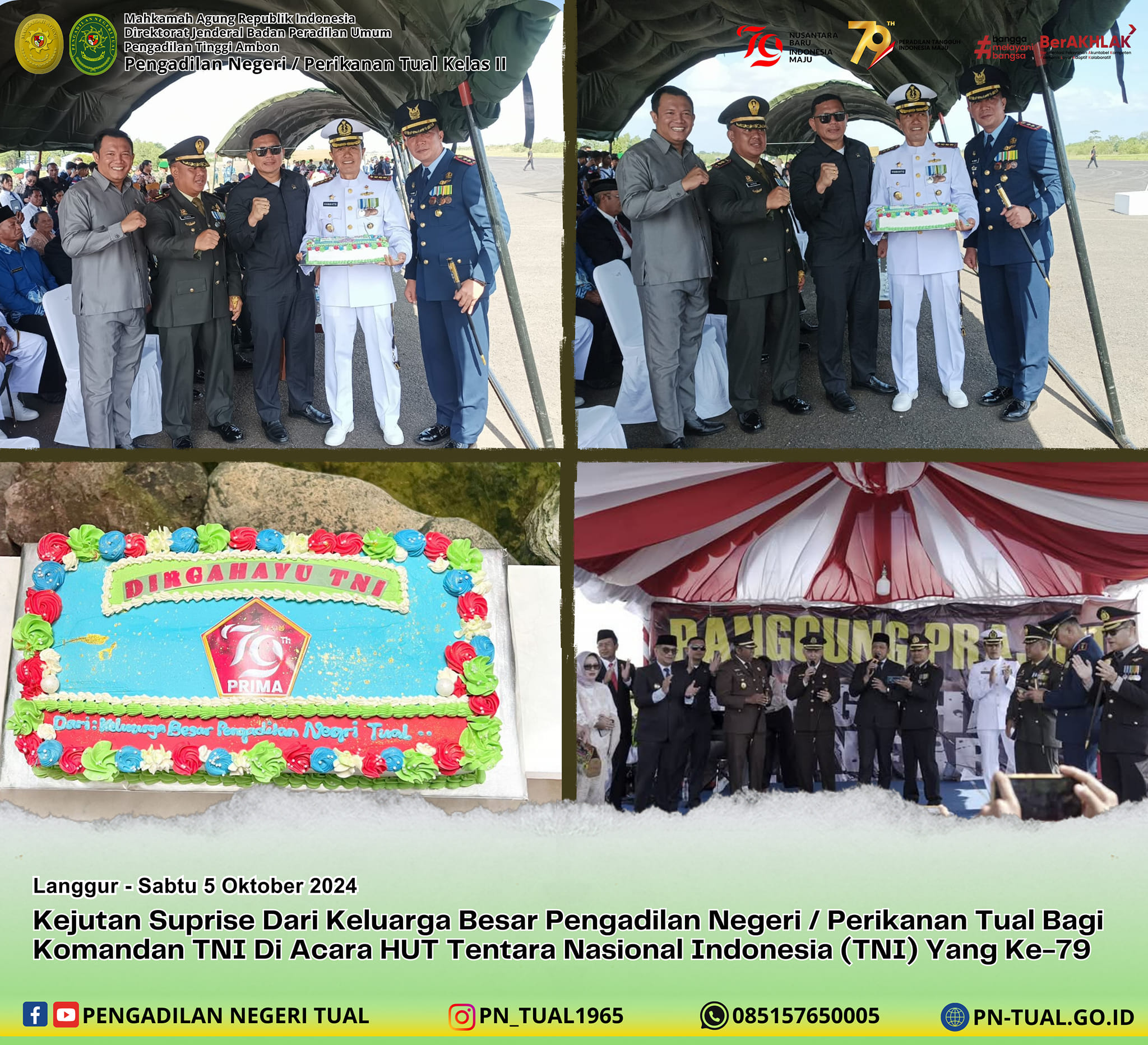 memberikan kejutan suprise bagi Komandan Pangkalan Laut Tual