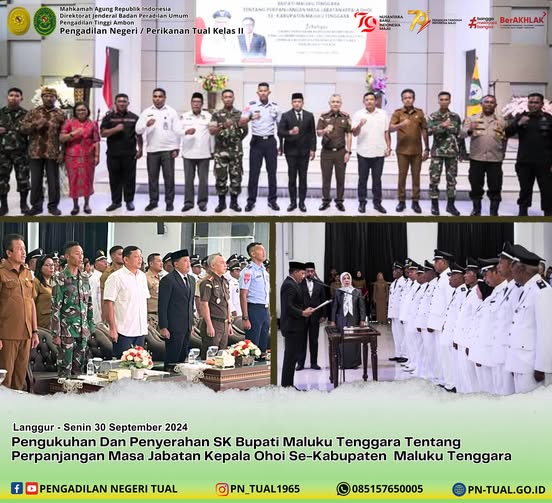 menghadiri Pengukuhan Dan Penyerahan Surat Keputusan Bupati Maluku Tenggara