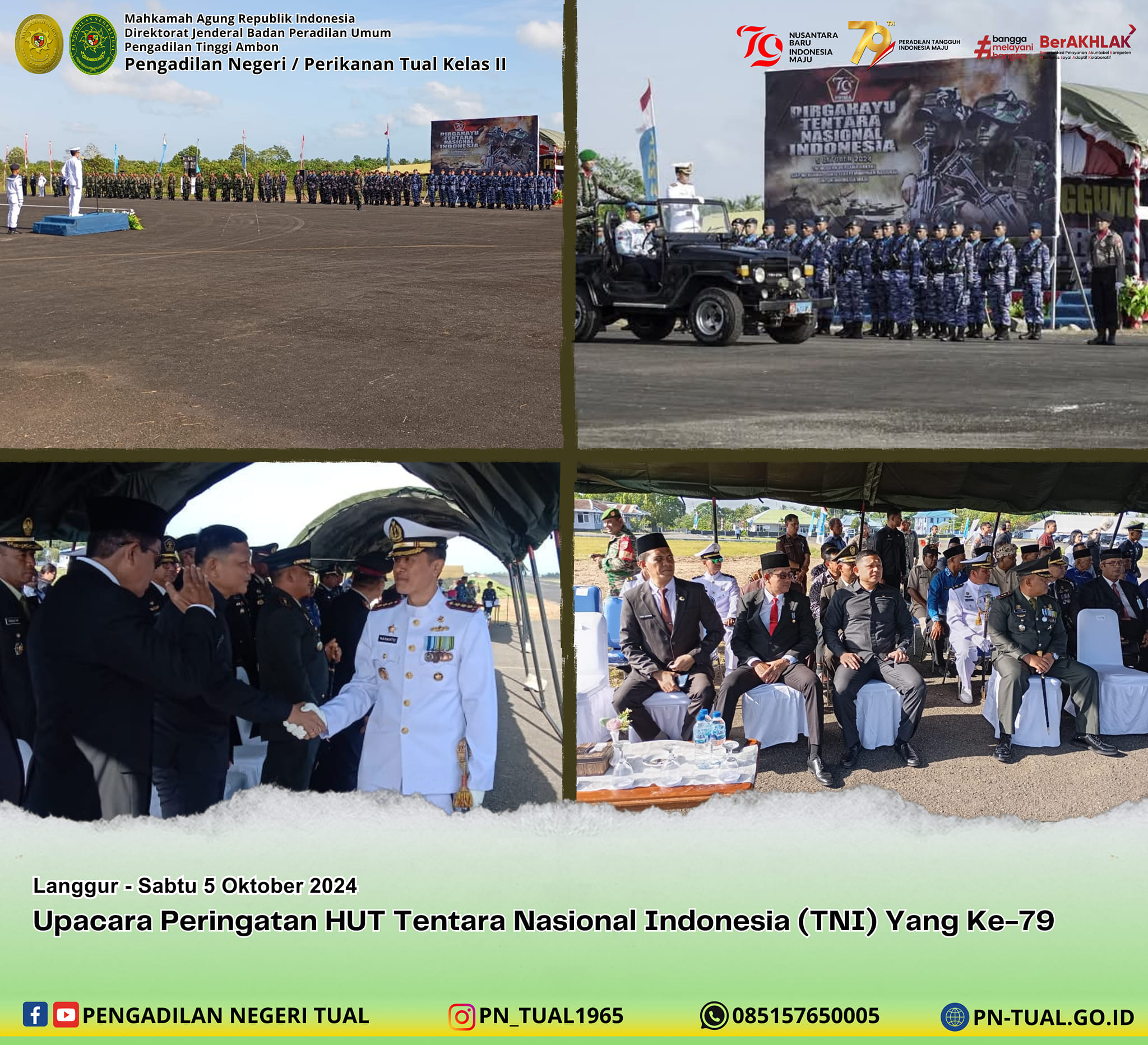 mengikuti upacara militer yang digelar di Runway Lanud D. Dumatubun Langgur