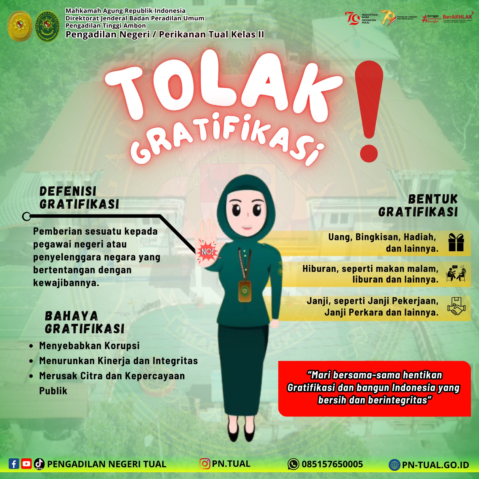 BENNER TOLAK GRATIFIKASI